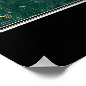 Lake Chelan Washington Satellite Poster Map (Ecke)