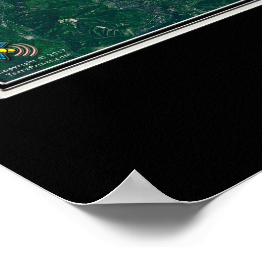 Lake Chelan Washington Satellite Poster Map (Ecke)