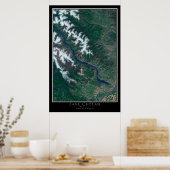 Lake Chelan Washington Satellite Poster Map (Küche)