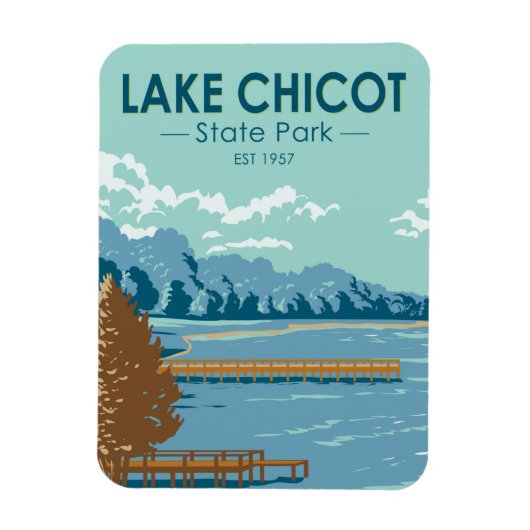 Lake Chicot Staat Park Arkansas Vintag Magnet (Vertikal)