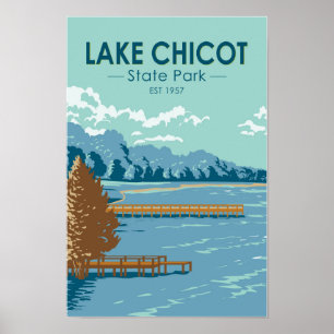 Lake Chicot Staat Park Arkansas Vintag Poster
