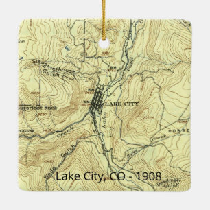 Lake City Colorado Vintage Karte Keramikornament