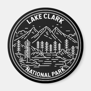 Lake Clark National Park Alaska Vintage Monoline Magnet