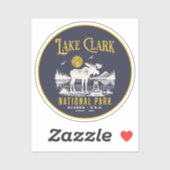 Lake Clark National Park Retro Woodland Scene Aufkleber (Blatt)