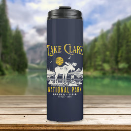 Lake Clark National Park VIntage Forest Landscape Thermosbecher