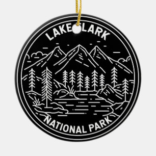 Lake Clark Nationalpark Alaska Vintag Monoline Keramik Ornament