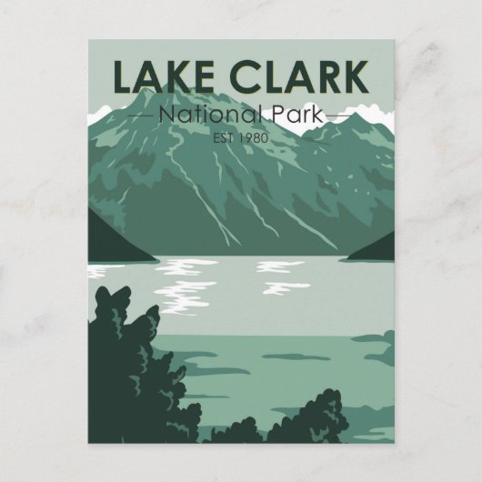 Lake Clark Nationalpark Alaska Vintag Postkarte (Vorderseite)