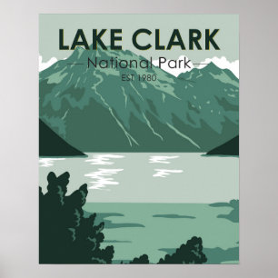 Lake Clark Nationalpark Alaska Vintage Poster