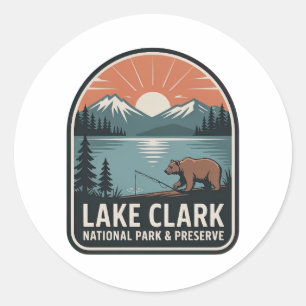 Lake Clark Nationalpark Vintage-Abzeichen Runder Aufkleber