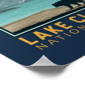 Lake Clark Nationalpark Vintages Emblem Poster (Ecke)