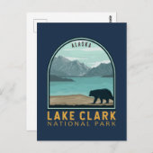 Lake Clark Nationalpark Vintages Emblem Postkarte (Vorne/Hinten)