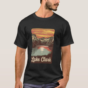 Lake Clark Sonnenuntergang Berg Reflexionen Kunst T-Shirt