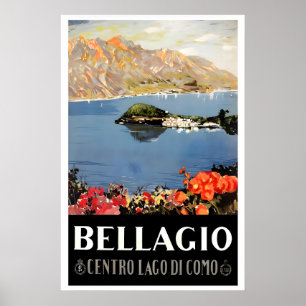 Lake Como Bellagio Vintage Italienisches POSTER PR