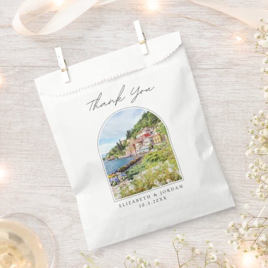 Lake Como Gastgeschenk Hochzeit Foto Vielen Dank Geschenktütchen (Ausgeschnitten)