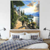Lake Como Italy Romantic Canvas Wall Art Leinwanddruck (Insitu (Schlafzimmer))