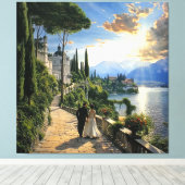 Lake Como Italy Romantic Canvas Wall Art Leinwanddruck (Insitu (Holzboden))