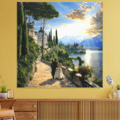 Lake Como Italy Romantic Canvas Wall Art Leinwanddruck (Insitu (Wohnzimmer))