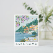 Lake Como Italy Travel Illustration Postkarte (Stehend Vorderseite)