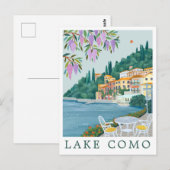 Lake Como Italy Travel Illustration Postkarte (Vorne/Hinten)