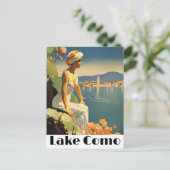 Lake Como Italy Vintage Travel Romantic Lakeside Postkarte (Stehend Vorderseite)