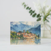 Lake Como Italy - Watercolor Splash Painting Postkarte (Stehend Vorderseite)