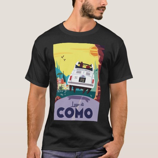 Lake Como Poster T-Shirt (Vorderseite)