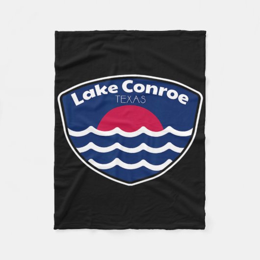 Lake Conroe Texas Fischen Fleecedecke (Vorderseite)