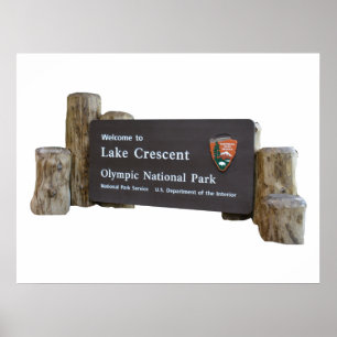 Lake Crescent Olympic Nationalpark Eintrittszeiche Poster