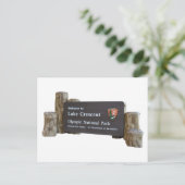 Lake Crescent Olympic Nationalpark Eintrittszeiche Postkarte (Stehend Vorderseite)