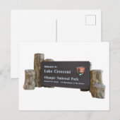 Lake Crescent Olympic Nationalpark Eintrittszeiche Postkarte (Vorne/Hinten)