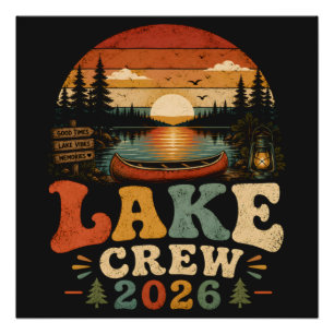 Lake Crew 2026 Familie See Urlaub passend Poster
