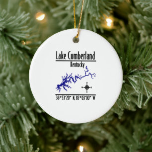 Lake Cumberland Kentucky Uferkarte Koordinaten Keramik Ornament