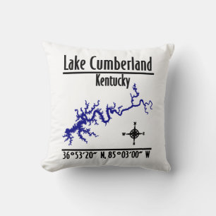Lake Cumberland Kentucky Uferkarte Koordinaten Kissen