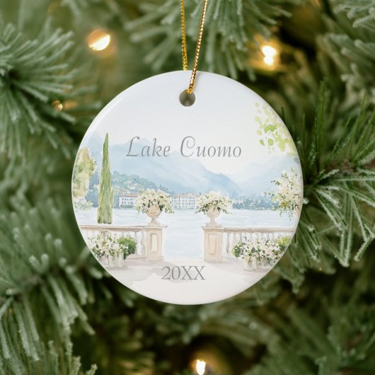 Lake Cuomo Dated Keramik Ornament (Baum)