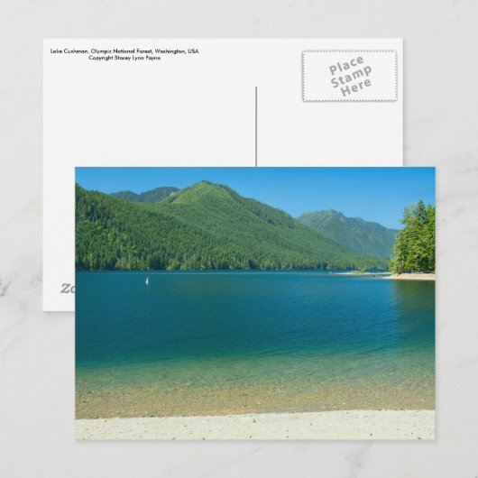 Lake Cushman Beach Postkarte (Vorne/Hinten)