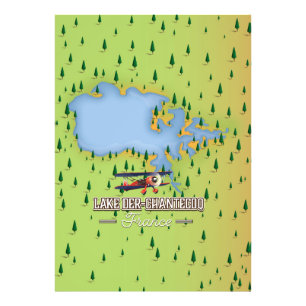 Lake Der Chantecoq, france Lake Map Fotodruck