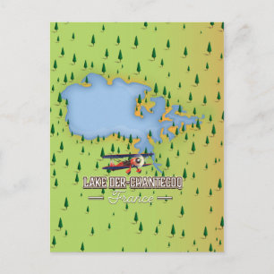 Lake Der Chantecoq, france Lake Map Postkarte