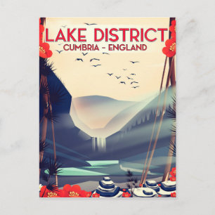 Lake District, Cumbria Travel Poster Postkarte