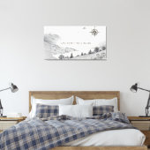 Lake District England Trails Ink Sketch Wall Art Leinwanddruck (Insitu (Schlafzimmer))