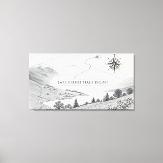Lake District England Trails Ink Sketch Wall Art Leinwanddruck