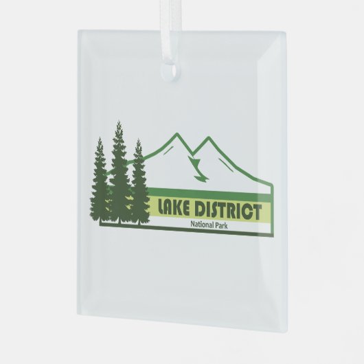 Lake District National Park Green Stripes Ornament Aus Glas (Vorderseite links)