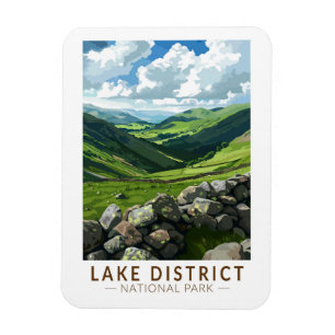 Lake District Nationalpark Reise Kunst Vintage Magnet