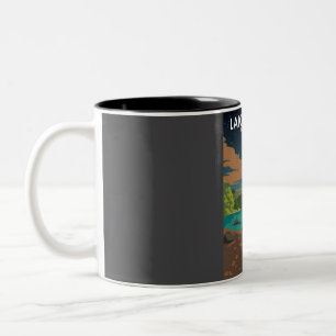 Lake District Nationalpark Vintage Minimal Retro Zweifarbige Tasse