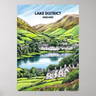 Lake District Sketch Poster