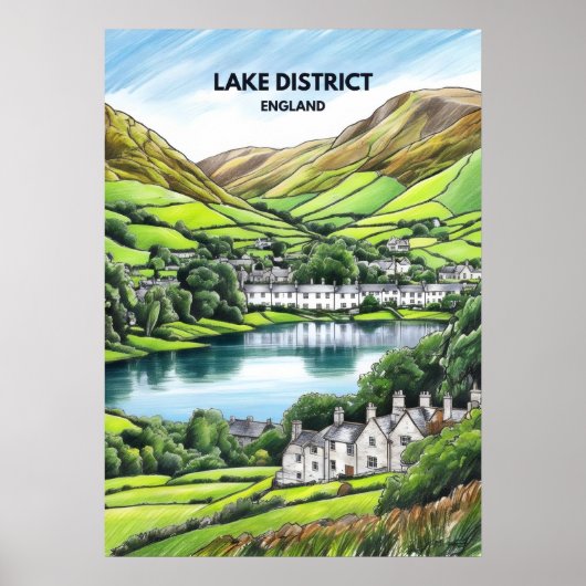 Lake District Sketch Poster (Vorne)