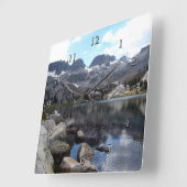 Lake Ediza, Inyo National Forest, CA Quadratische Wanduhr (Winkel)