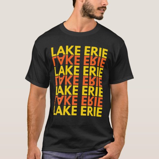Lake Erie Great Lake Souvenir Gästebuch Fishin T-Shirt (Vorderseite)
