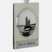 Lake Erie Lighthouse Banner-Ornament Silber (Rechts)