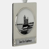 Lake Erie Lighthouse Banner-Ornament Silber (Rechts)
