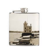Lake Erie Lighthouse Flachmann (Vorderseite)